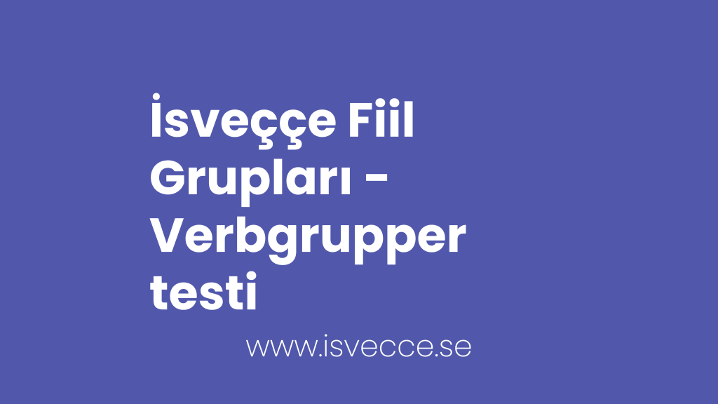 isveççe fiil gruplari verbgrupper testi