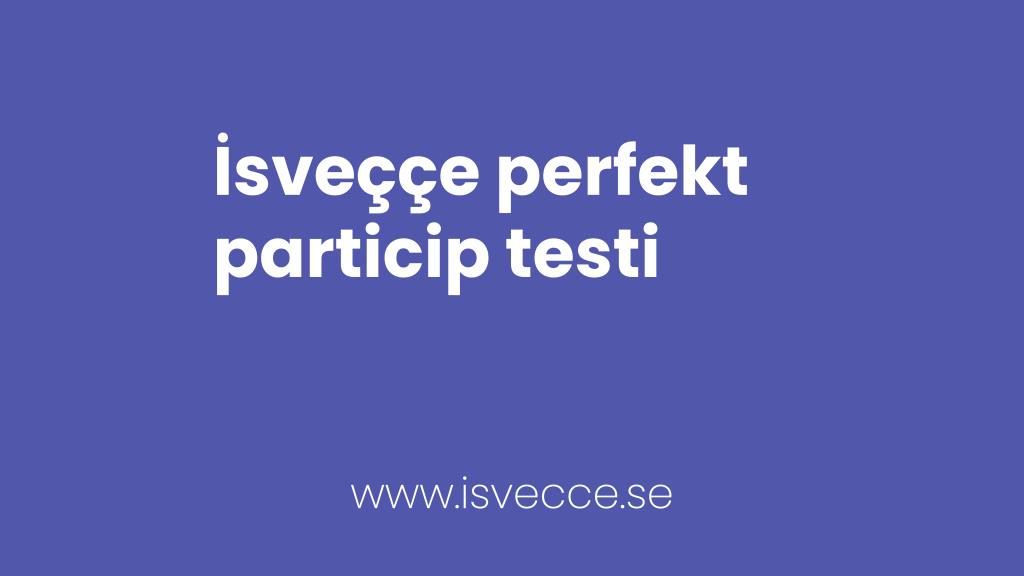isveççe perfekt particip testi
